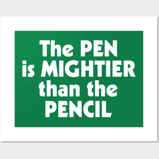 The Pen is Mightier than the Pencil ))(( Writer Humor Design Posters and Art